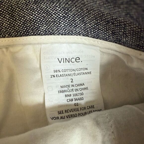 Vince Cotton Blend Shorts White Striped with Pockets Zip Closure Coastal size 2 - Picture 6 of 8